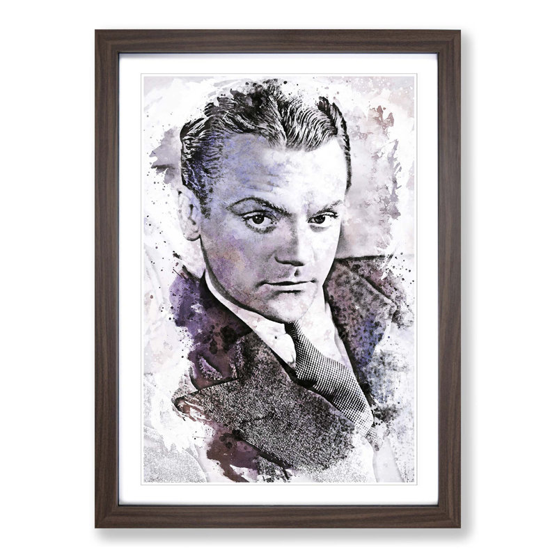 James Cagney in Abstract - Picture Frame Graphic Art Print, 36cm H x 27cm W x 2cm D, Walnut Framed