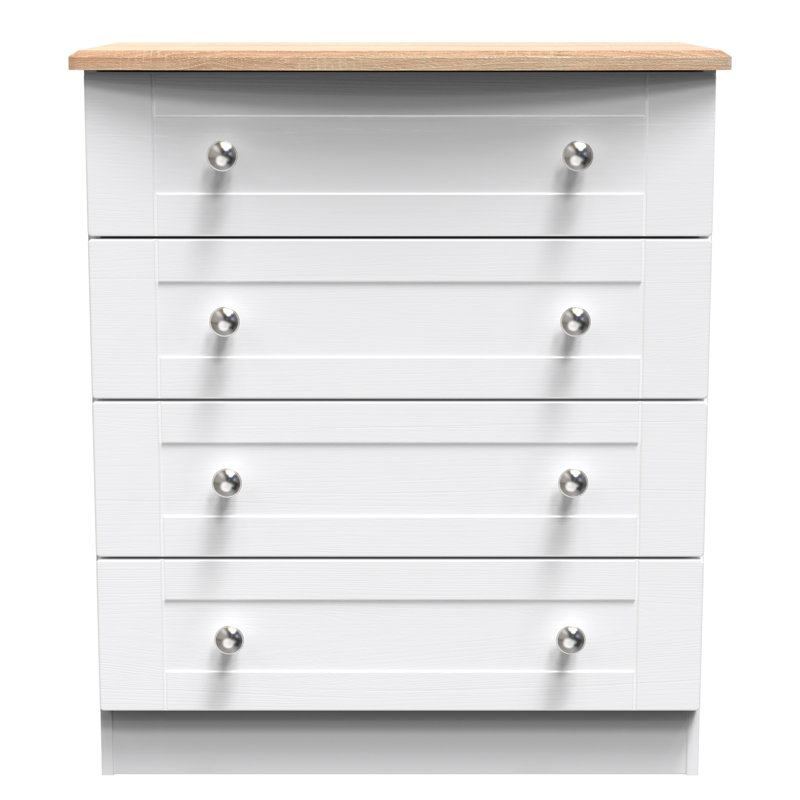 77 cm W Chest of 4 Drawers, White