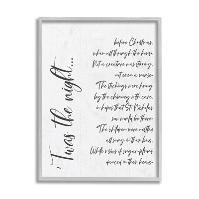 «Twas the Night Quote Minimal Whimsical Christmas» par Anna Quach - reproduction d'art textuel