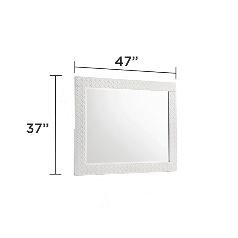 Miroir de style moderne en bois blanc