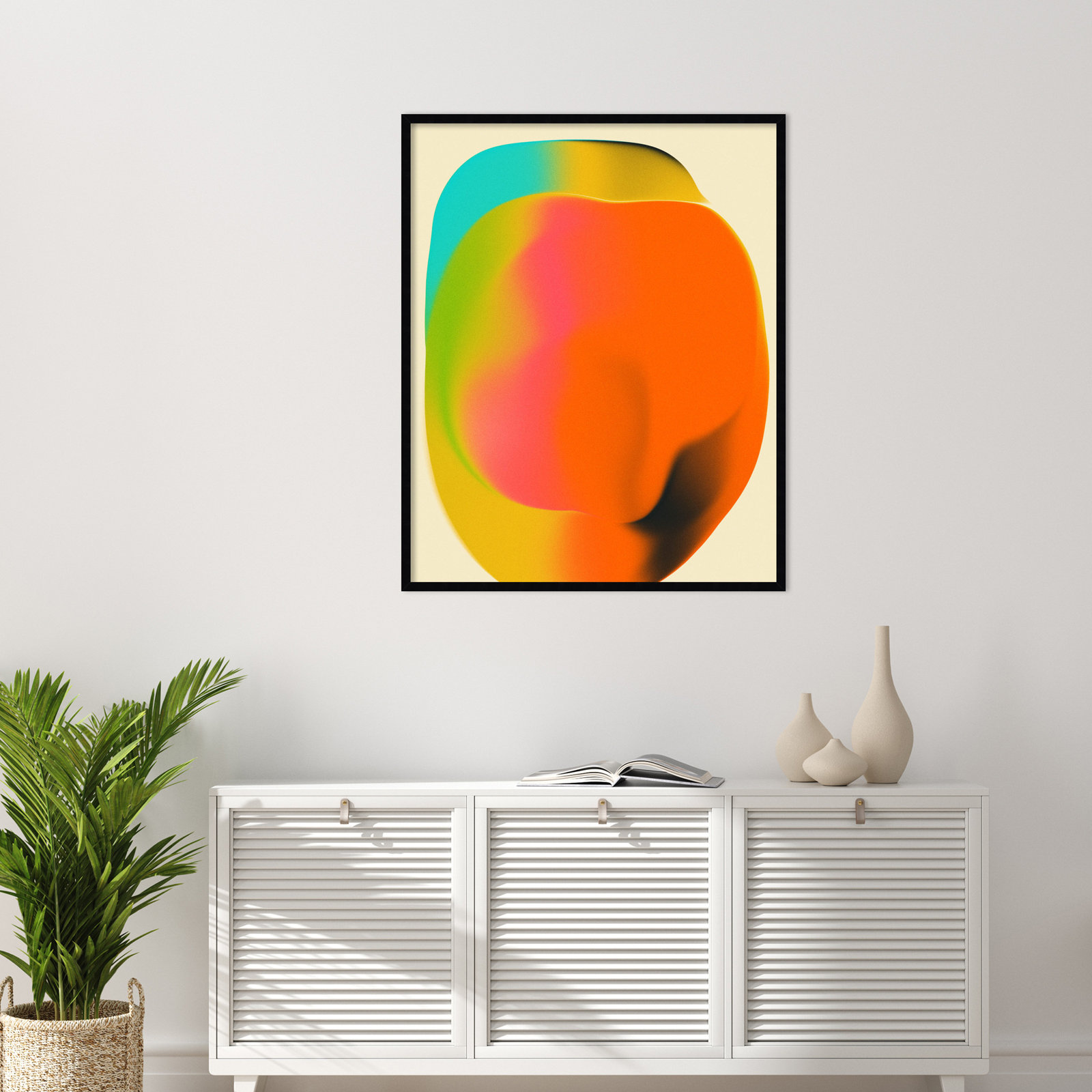 Smudge 2 by Jazzberry Blue, Black Framed, 41" H x 33" W