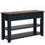 Table d'appoint en pin massif, 3 tiroirs de rangement, 2 étagères, style américain, montage facile, 122 cm (48 po), structure en bois avec tiroirs, grande capacité de charge