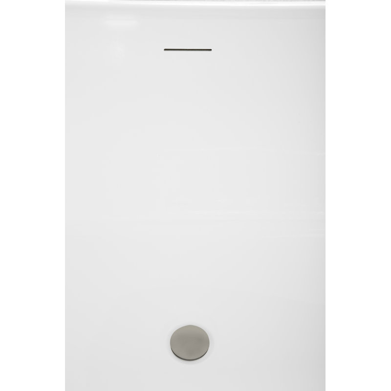 67" Streamline Soaking Freestanding Tub and Tray With Drain, Brushed GunMetal