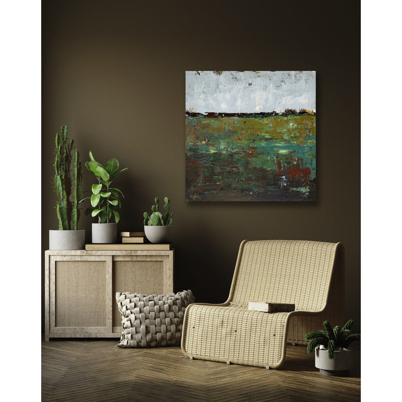 Lily Pond By John Beard - Artist Enhanced Canvas Print Print by John Beard, 48" H x 48" W x 1.75" D, Black Framed Canvas