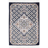 Black Fine Hand Knotted Persian Silk & wool Nain 2'X 3'