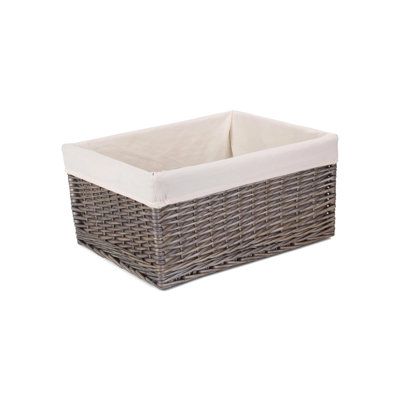 Wicker Lined Jumbo Storage Basket