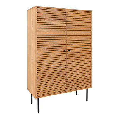 Minburn Oak Veneer, Melamine, MDF, Steel Standard Accent Cabinet