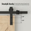 36'' x 84'' Panelled Solid Wood Unfinished Barn Door with Installation Hardware Kit