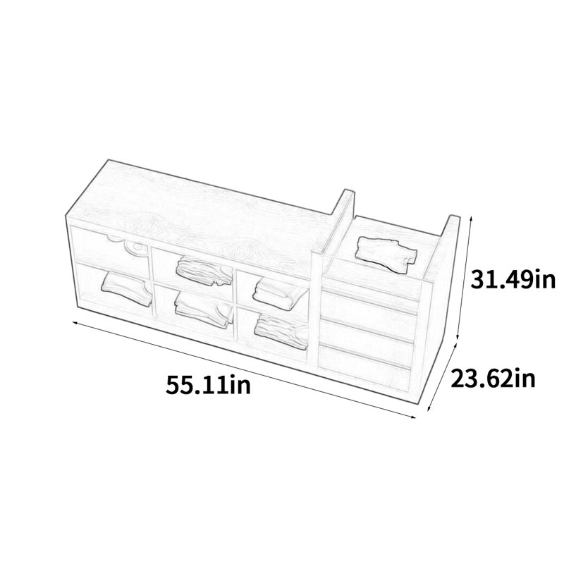 Armoire pour îlot central de style médiéval, H 31,49 po x l 55,11 po x P 23,62 po