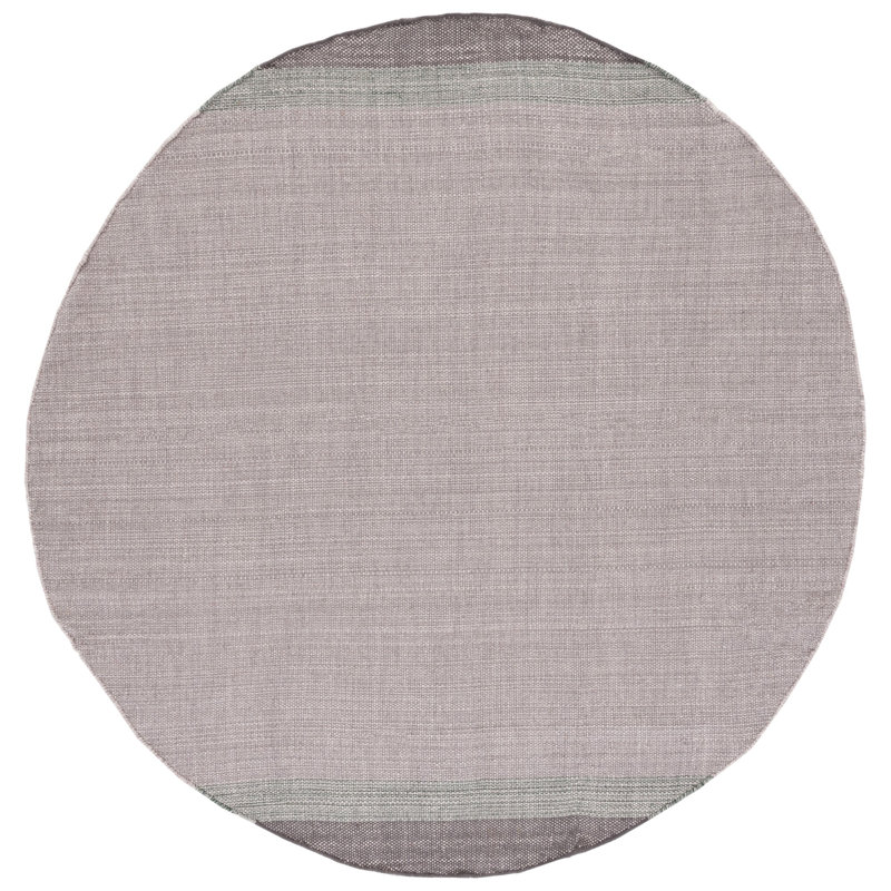 Zoltán Hand Woven Cotton Striped Rug, Round 7'