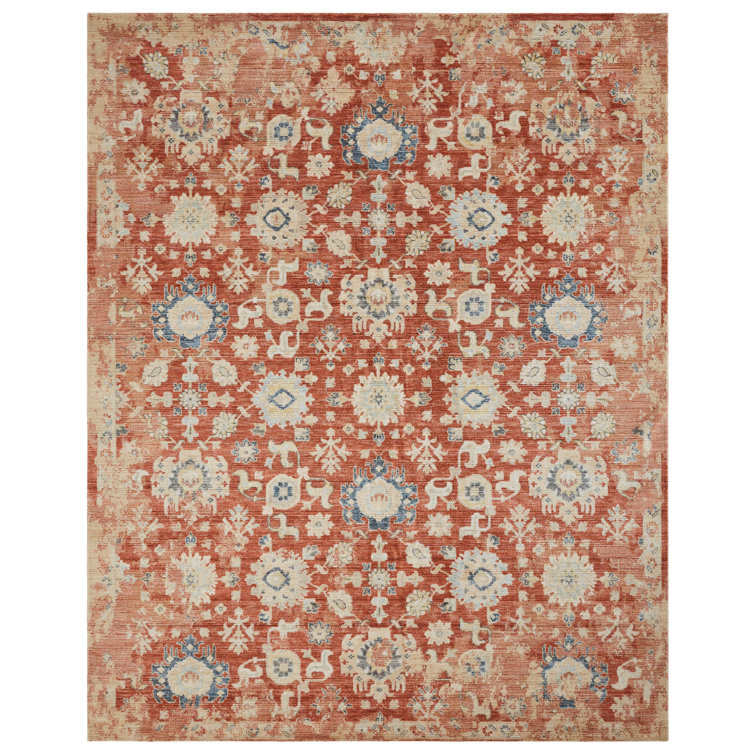 Rosemont Wool Oriental Area Rug in Red