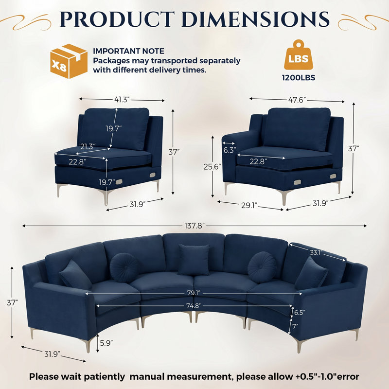 Canapé modulaire Compression, Blue Velvet