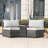 Apphi 2 - Person Outdoor Steel Wicker Conversation Set - Gray