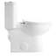 Toilette confortable avec siège 17 po, lavabo à double chasse 1,1 / 1,6, lavabo sans rebord, blanc brillant brillant 006 pour salle de bain en céramique hygiénique silencieuse
