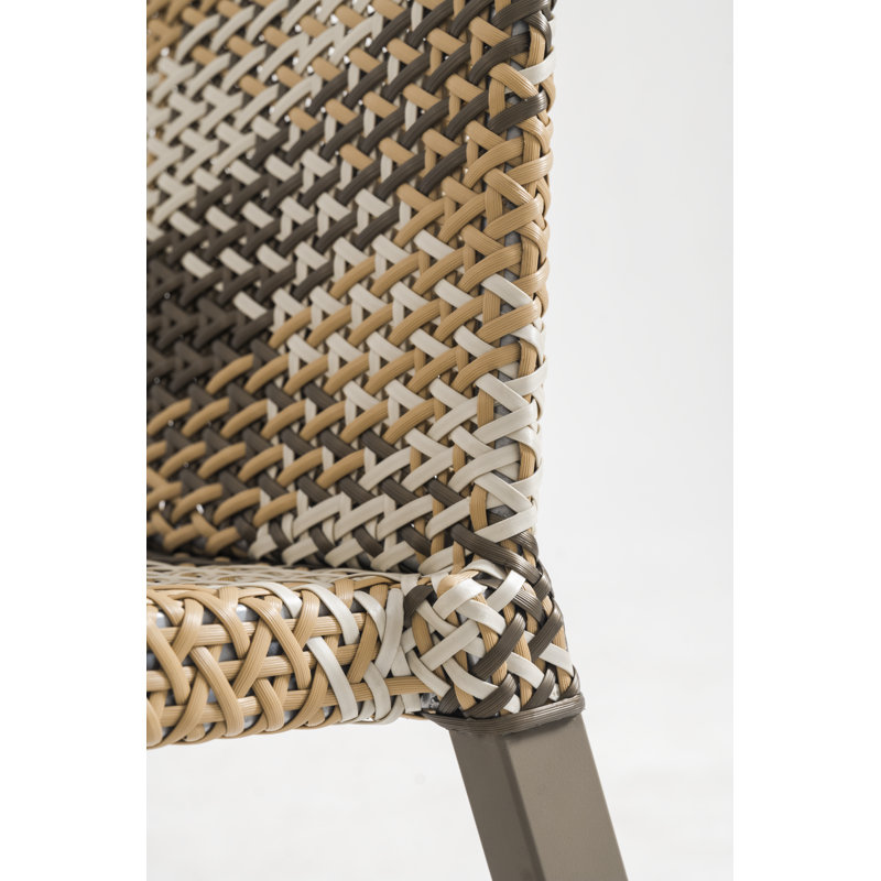 Pixie Outdoor Dining Side Chair, Bronze, Natural/Bronze/Oyster