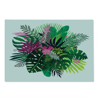 Ambesonne Philodendron Cutting Board Large Size Exotic Bouquet Multicolor