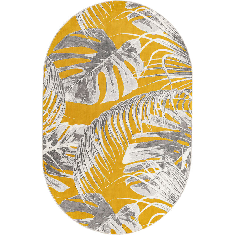 Floral Indoor Rug, Oval 5'3" x 7'10"