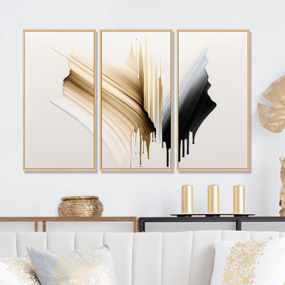 Minimalisme rose et or cubique Fusion IV - ensemble d'art mural moderne sur toile