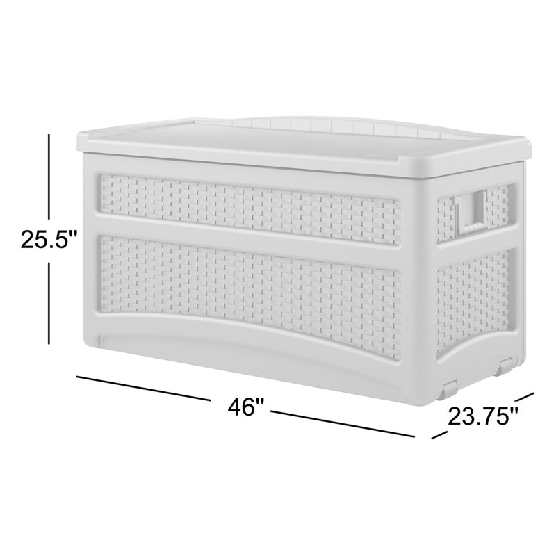 Suncast 73 Gallon Water Resistant Deck Box in Java
