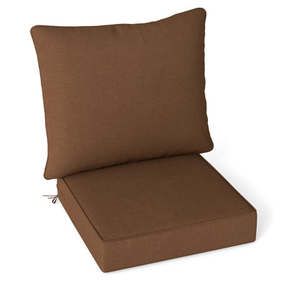 Ensemble de coussins de siège profond / intérieur avec ceintures de corde brun