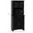 Kitchen Buffet With , Black Pantry Storage Cabinet Drawer & Microwave Space, Adjustable Shelves For Pots And Appliance Elegant Drawer, Space Pan Management