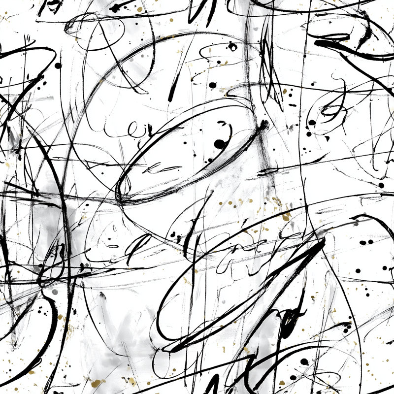 Encre Rhythme I, art mural sur toile tendue, H 30 po x l 30 po