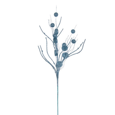 33" Ball and Coin Glitter Twig Spray, 6 per bag.