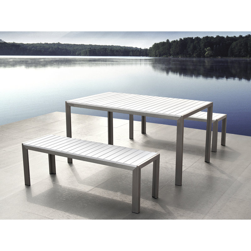 6 - Person Wood Patio Dining Set with Rectangular Table