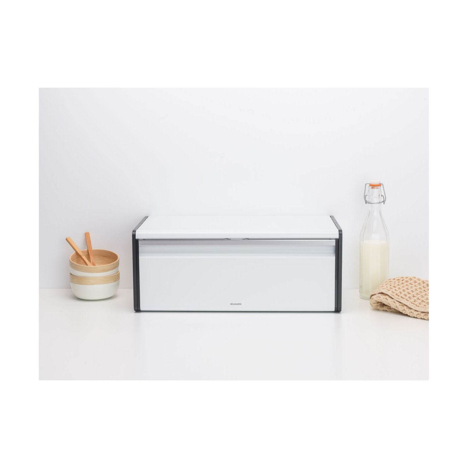 Brabantia Fall Front Bread Box, White