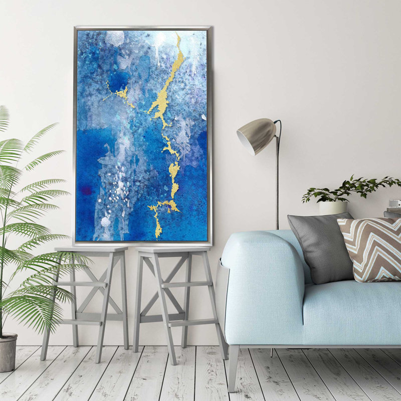 " From Above I " by Diannart, 33.5" H x 21.5" W x 2" D, Silver Floater Frame