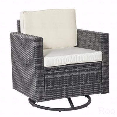 Chaise berçante pivotante pour l'extérieur, chaise en osier PE