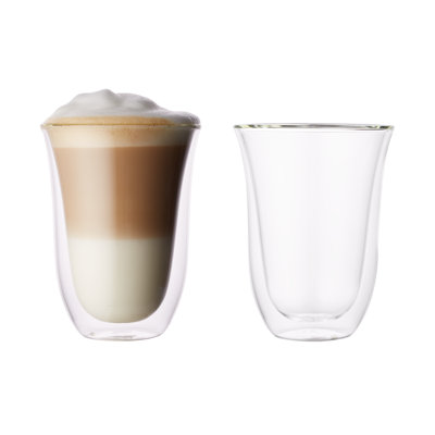 Ensemble de 2 tasses à café en verre borosilicaté à double paroi Galateo Capri Collection Caffe