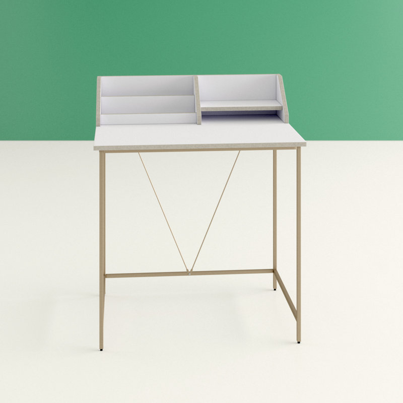 Morgane Writing Desk, White/Gray