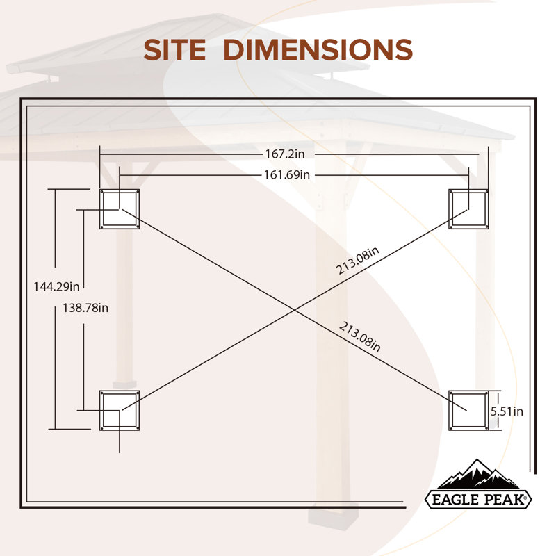 13x15 Cedar and Black Steel Double Roof Gazebo