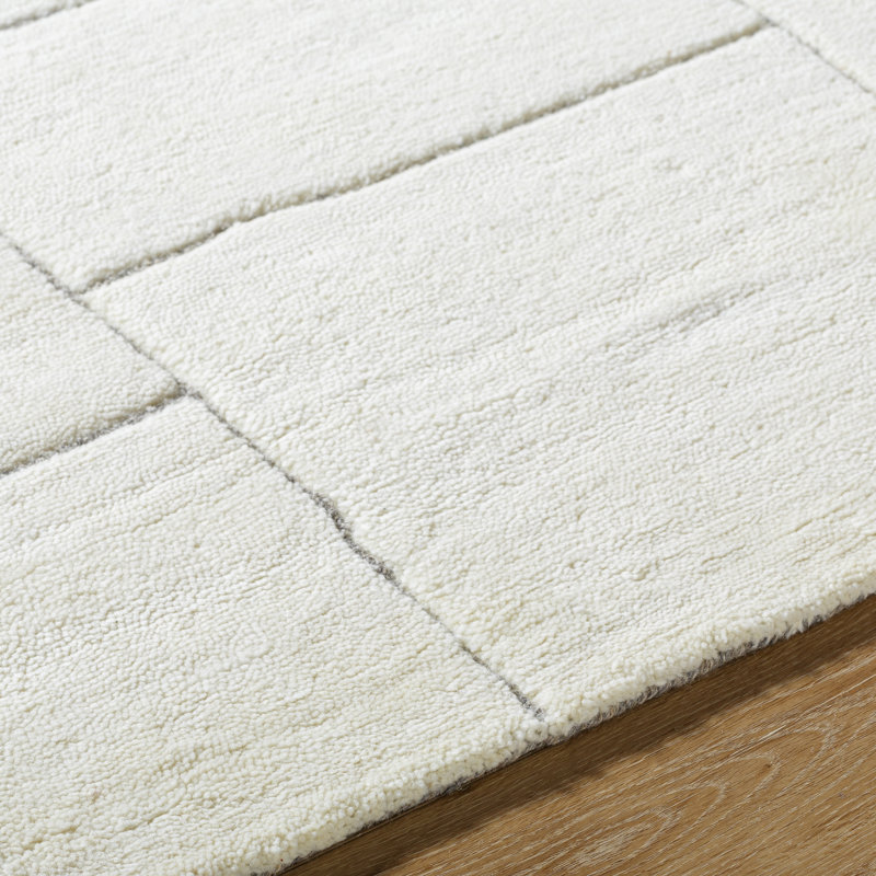 Hand Tufted Wool Geometric Indoor Rug, Rectangle 9' x 12'
