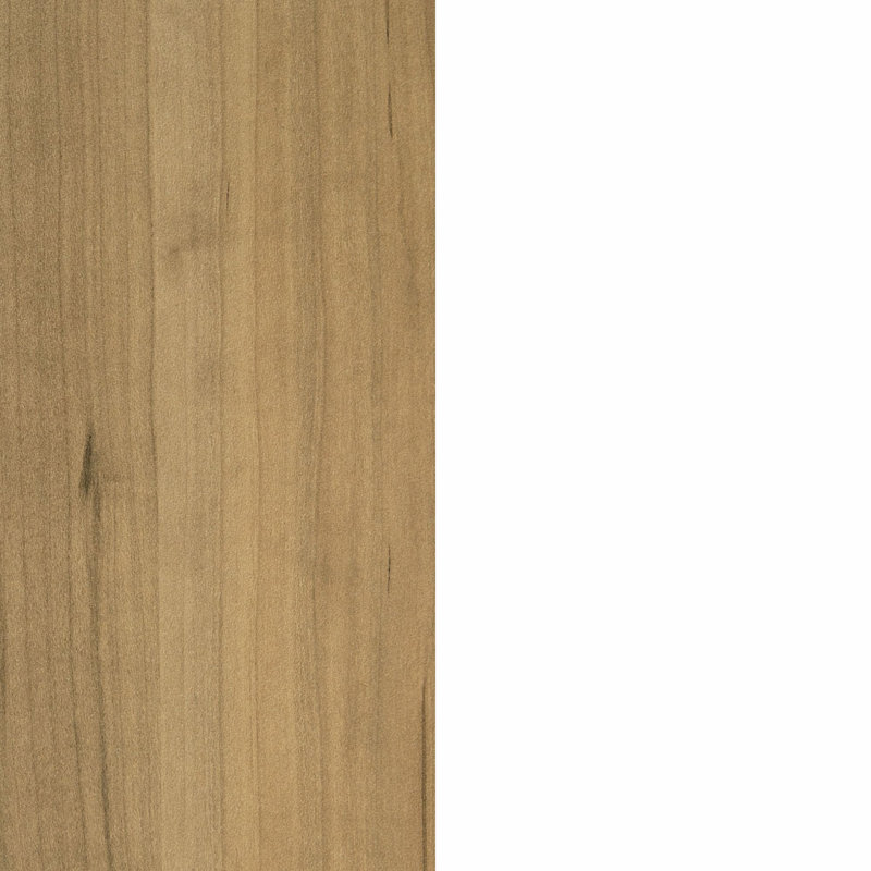 White and Maple Nutmeg Compact Kitchen Island with 3 Drawers