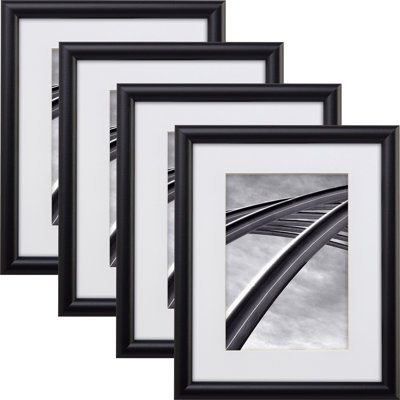 Torra Black Matte Picture Frame - Set of 4 with Mat