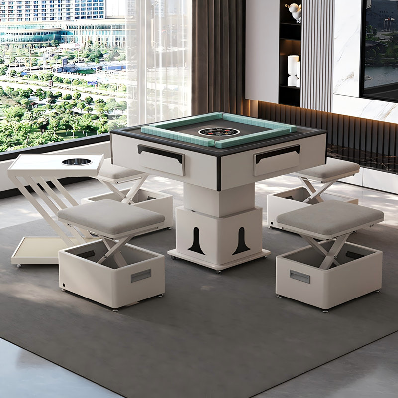 Solid Wood Multifunctional Adjustable Height Fully Automatic Mahjong Machine for Chinese Rules