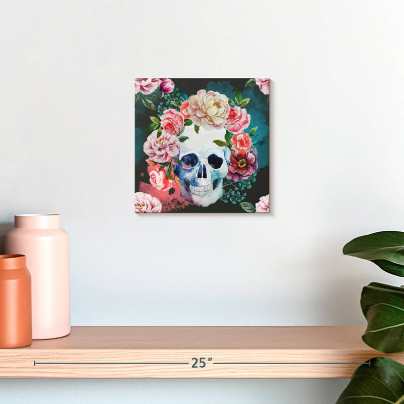 Kerner Floral Skull, 10" H x 10" W