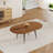 Walnut Oval Extendable Dining Table, MDF Top Modern Expandable Kitchen Table With Sturdy Metal Legs For Dining Room, Seats 6-10 People