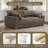 2 - Piece Upholstered Light Brown Faux Rabbit Fur Flannel Reversible Modular Sofa Living Room Sectional Couch-569984550