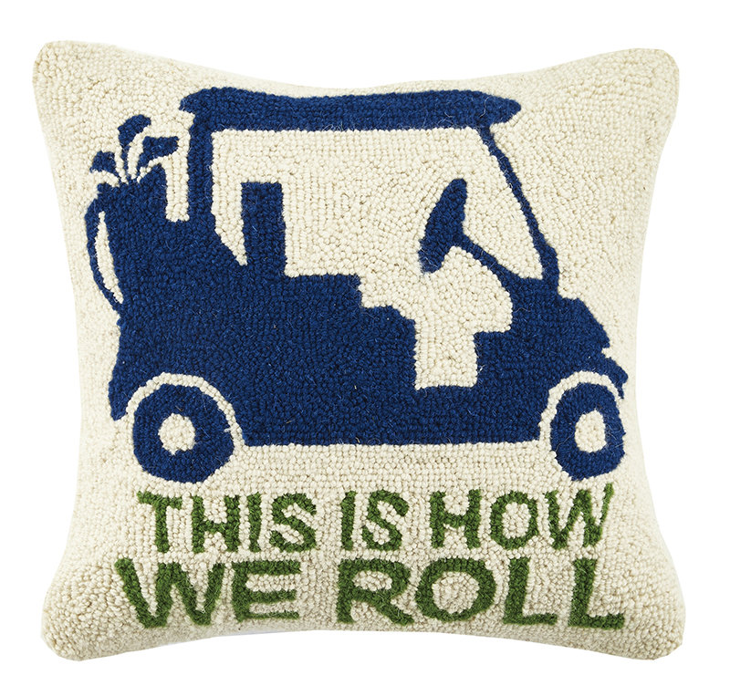 How We Roll Hook Wool Throw Pillow Peking Handicraft