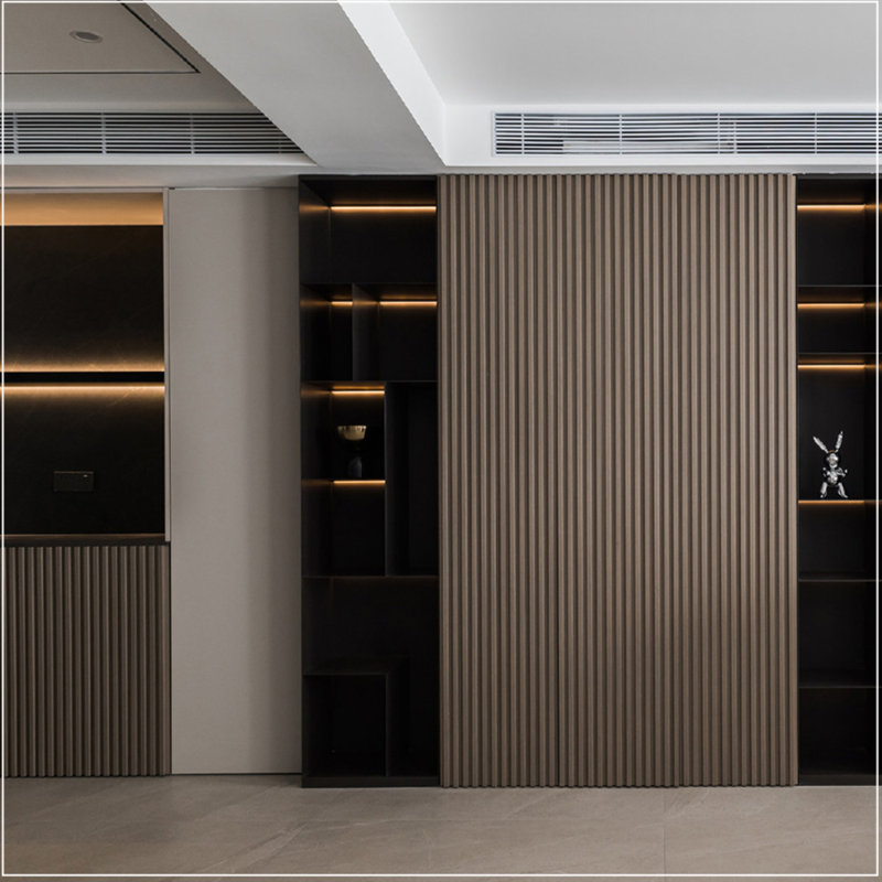 Panneau mural en bois Shiplap 45 po x l 5,75 po, panneau mural 3D pour décoration murale intérieure, Bois de noyer