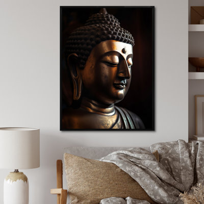 Impression sur toile - Statue de Bouddha doré en gros plan