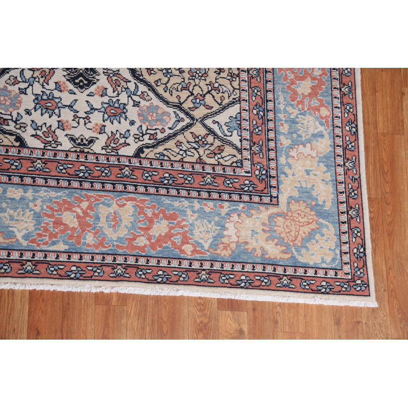 Tapis oriental floral en laine Bakhtiari noué à la main 10 x 13