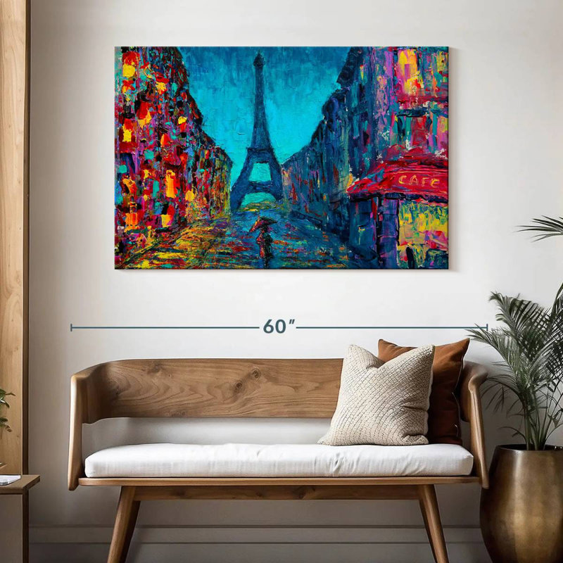 Ravi Paris Night Stroll Abstract, 32" H x 48" W