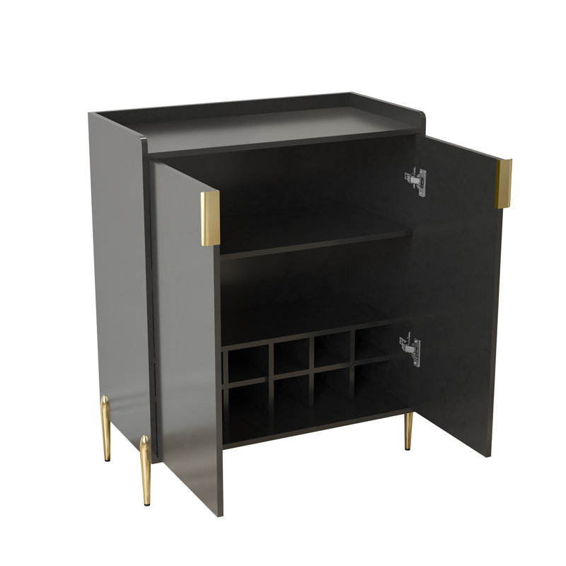 Armoire de rangement à vin 2 portes 2 portes, Noir
