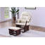 Fauteuil coulissant avec repose-pieds en microfibre beige-1180267134-1180267133