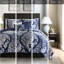 Courtepointe en coton 6 pièces avec coussins décoratifs de couleur indigo et contrastée, coussins décoratifs très grand / très grand indigo-119104938-119104939