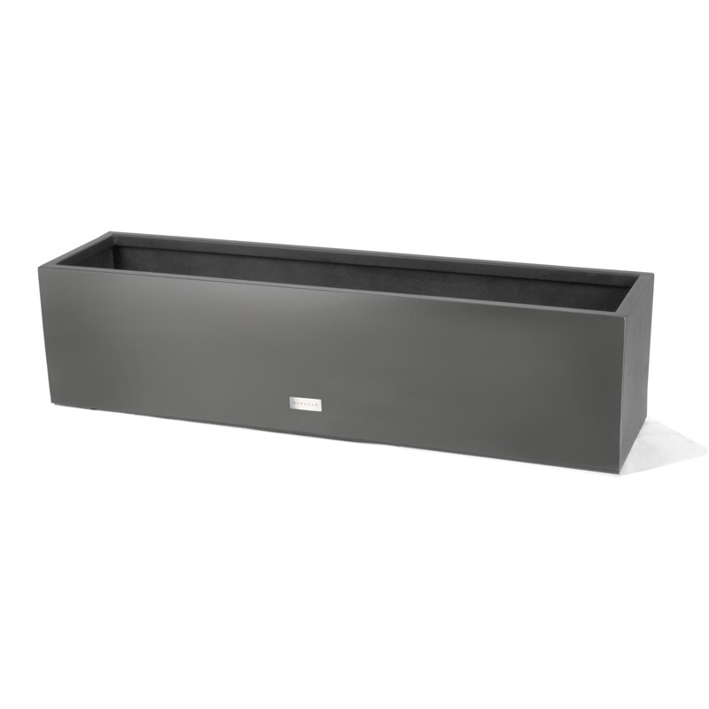 Block Series Railing Window Box Planter, Gray